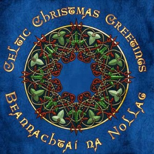 Celtic Christmas Greeting Card with Celtic Knotwork Wreath