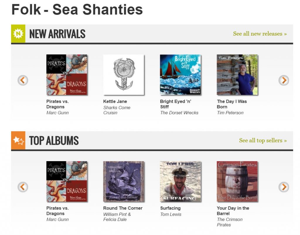 Pirates vs. Dragons also hit #1 for Sea Shanties!